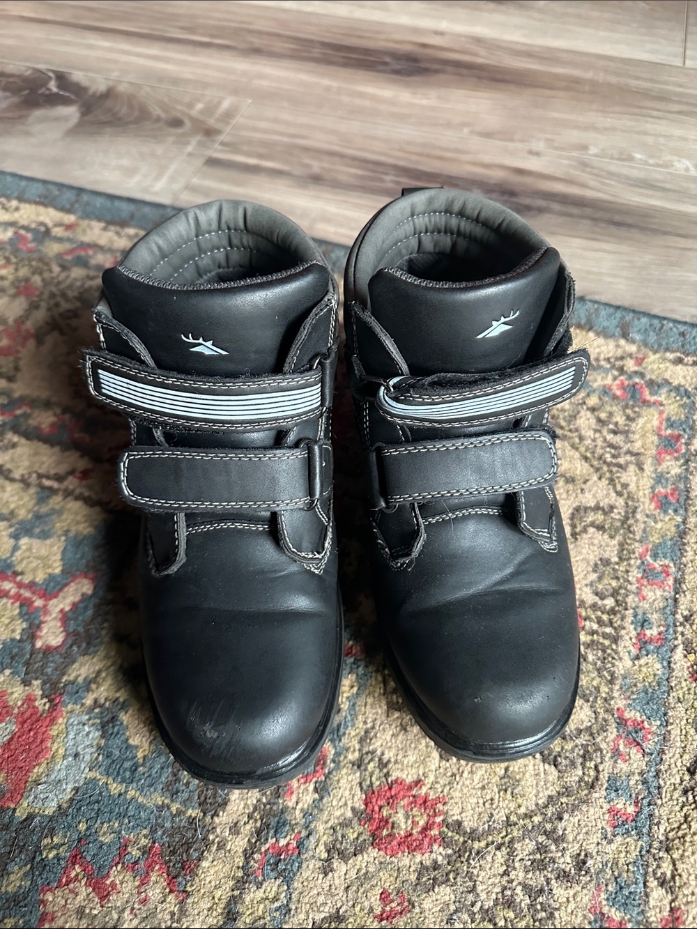 Deer Stags Black & Grey Kid’s Velcro High-Top Shoes